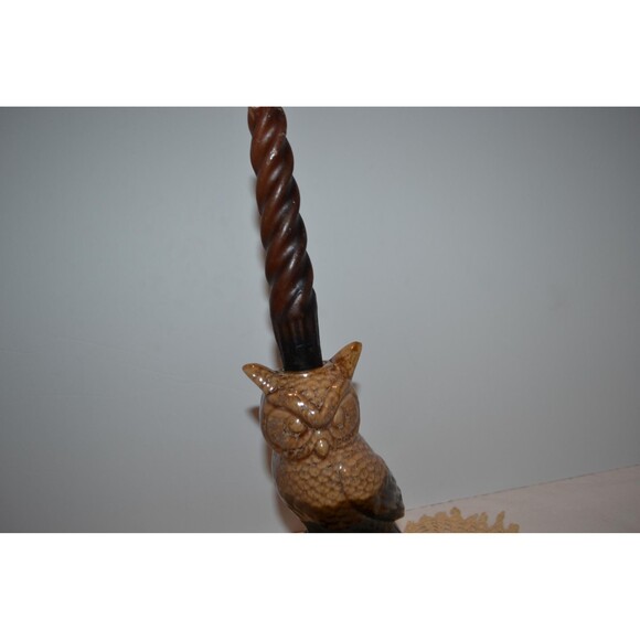 Vintage Owl Tabletop Candle Holder Decor Kitsch Cottage Core Retro 1970s - Picture 3 of 6